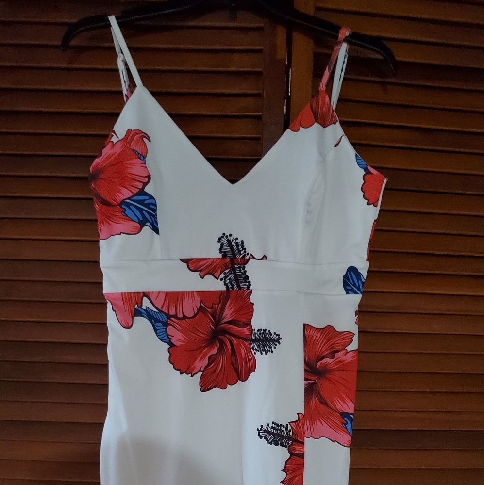 Floral Print White Dress
